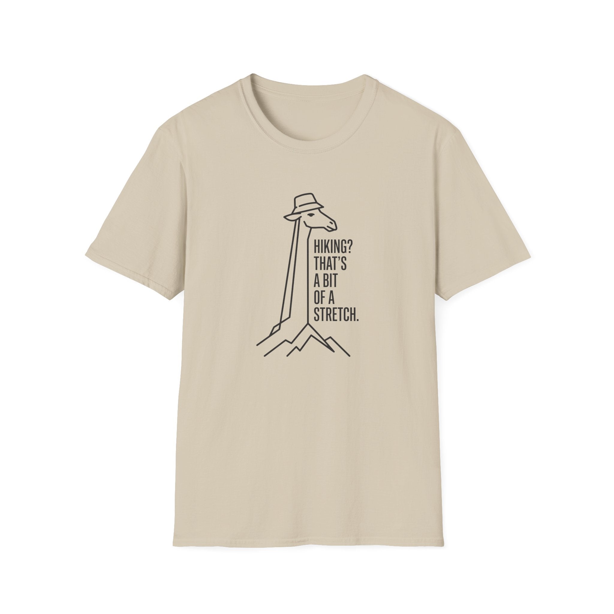 Hiking bit of a stretch giraffe – Adventure Graphic Line Art T-Shirt