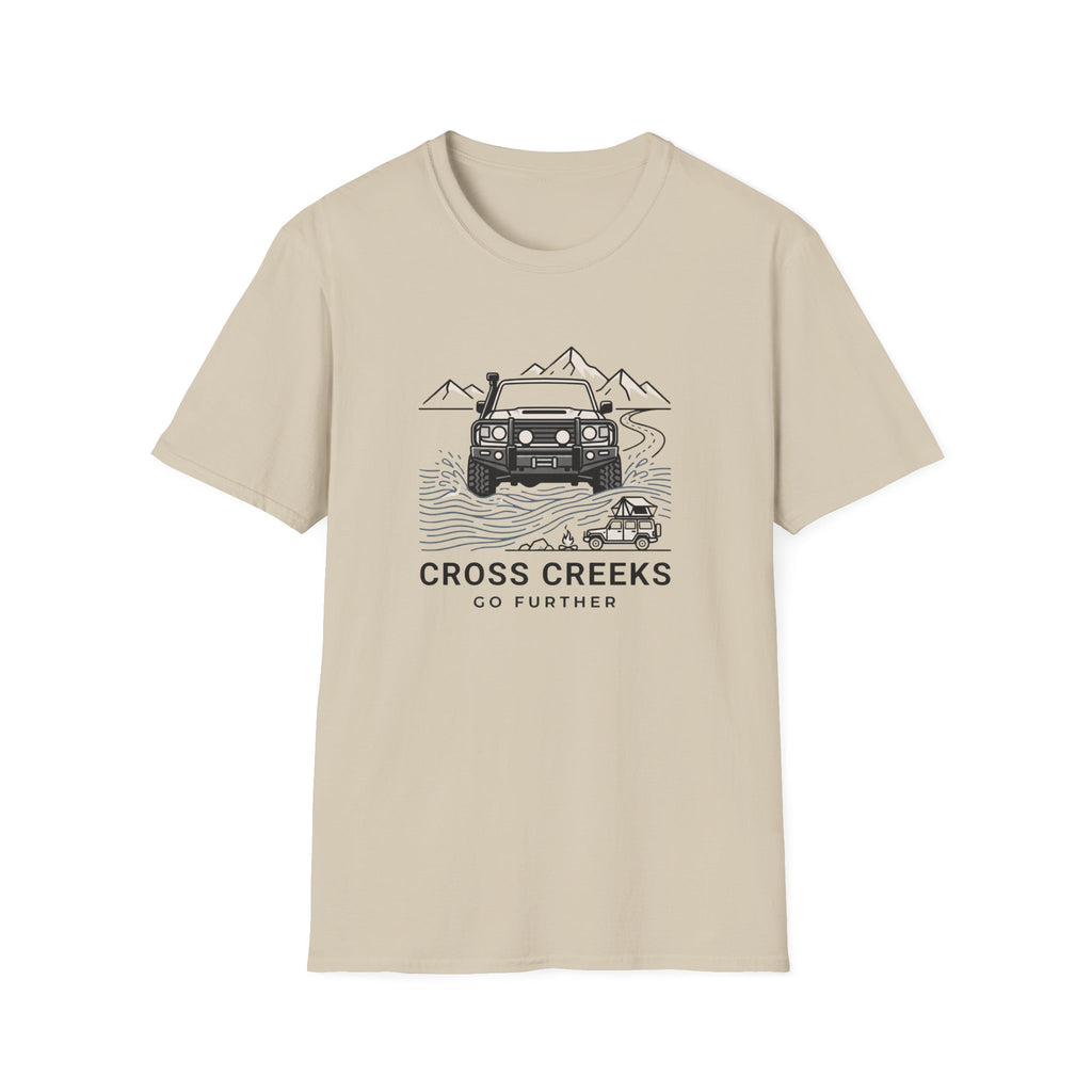 Cross creeks go further – Adventure Graphic Line Art T-Shirt
