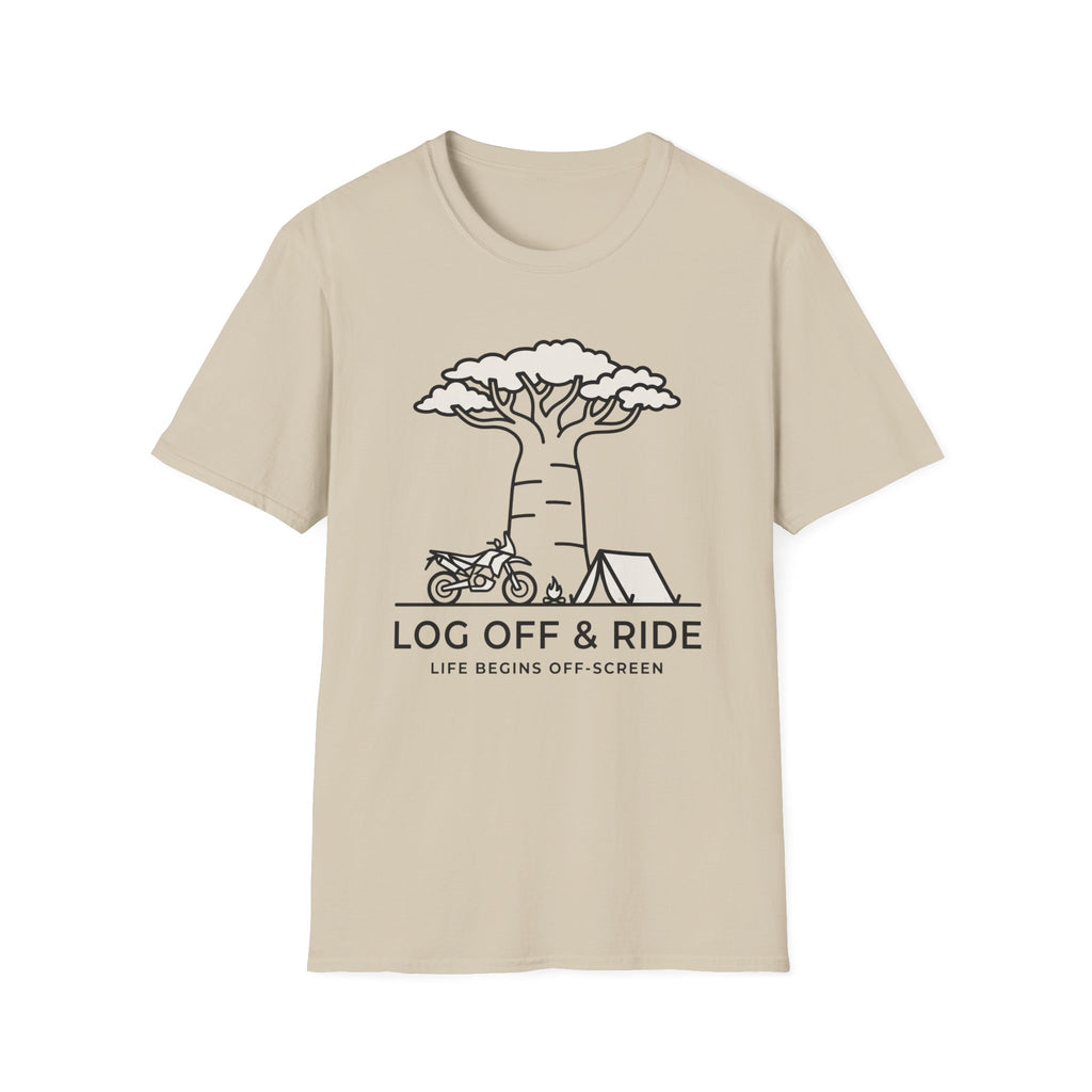 Log off and ride – Adventure Graphic Line Art T-Shirt