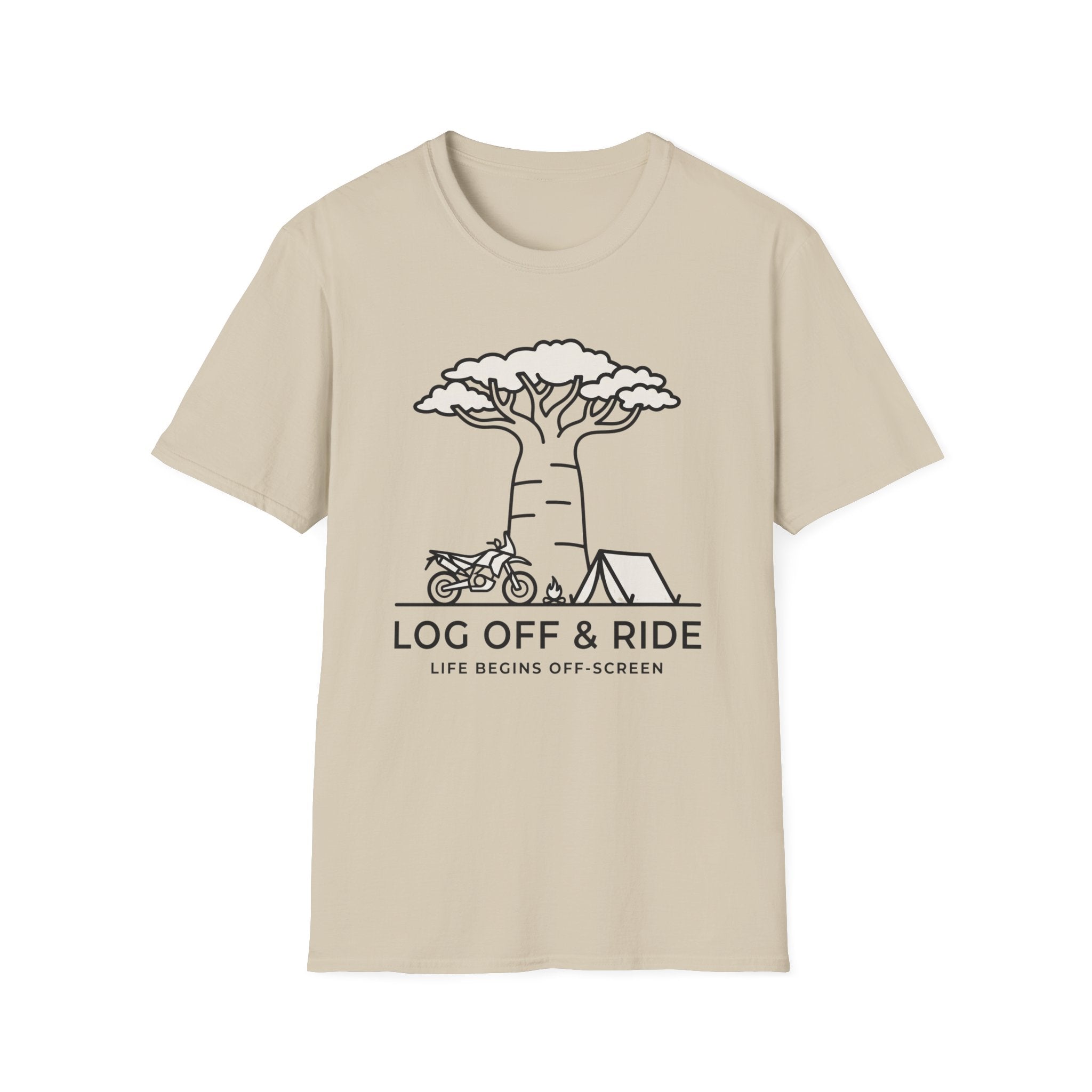 Log off and ride – Adventure Graphic Line Art T-Shirt