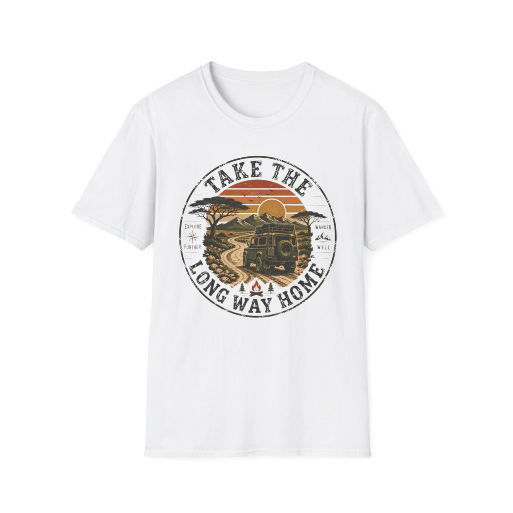 Take the long way – Adventure Graphic Badge T-Shirt