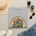 Camping light was never an option – Adventure Graphic Badge Art T-Shirt