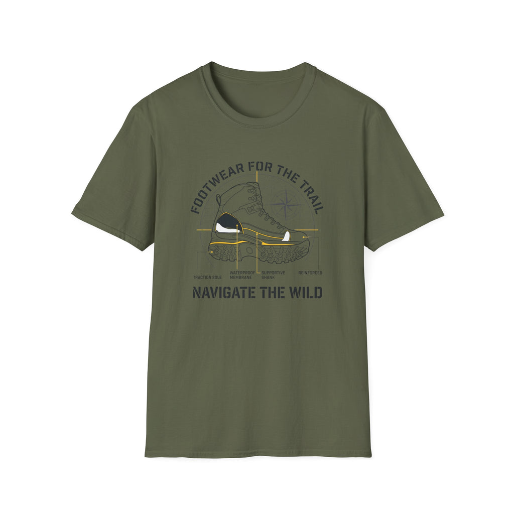 Footwear for the trail – Adventure Graphic Blue Print T-Shirt