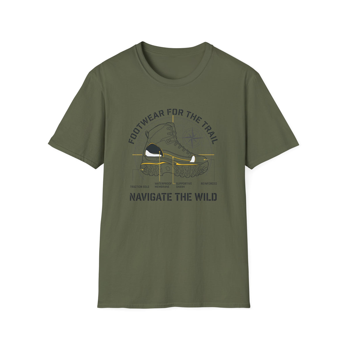 Footwear for the trail – Adventure Graphic Blue Print T-Shirt