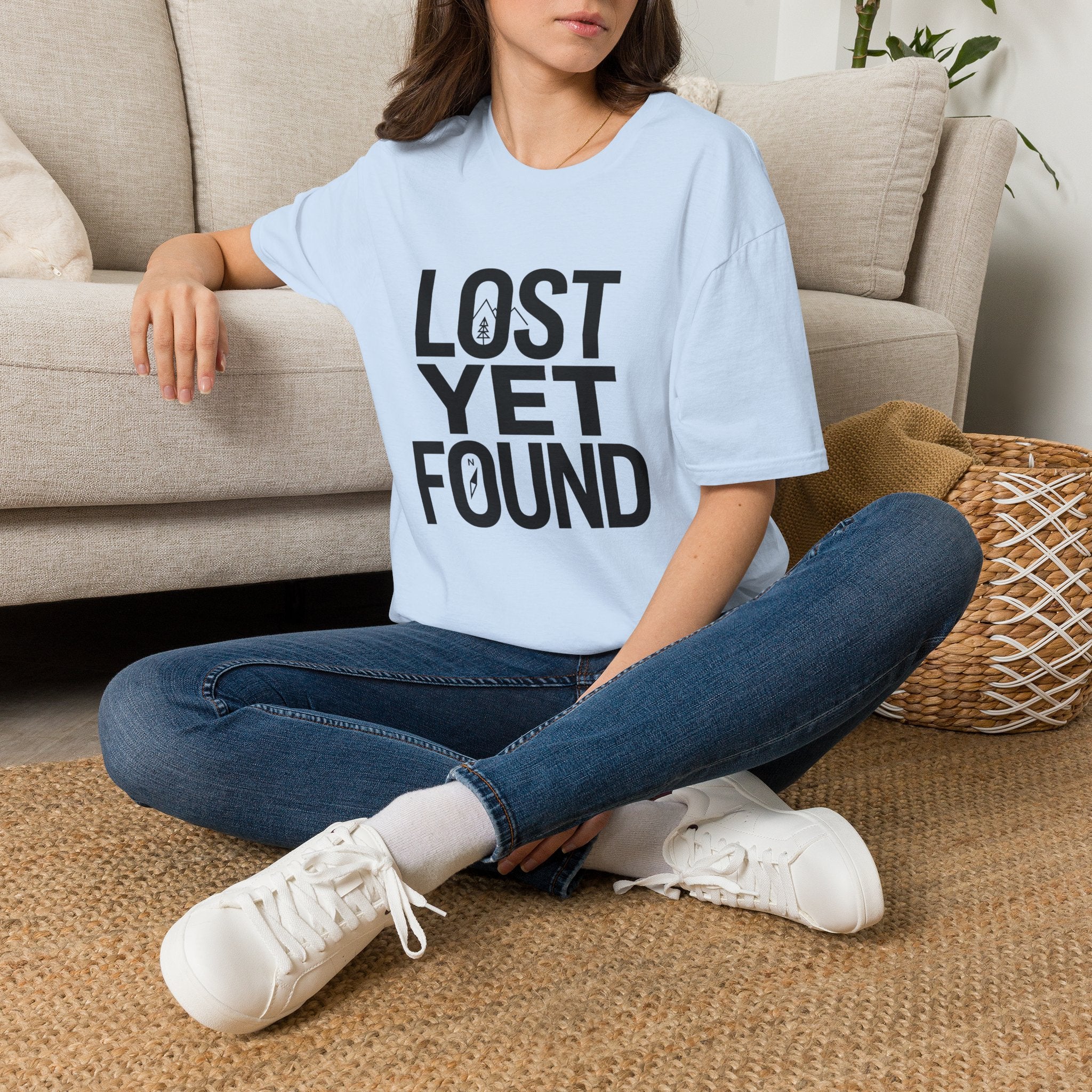 Lost Yet Found Text T-Shirt