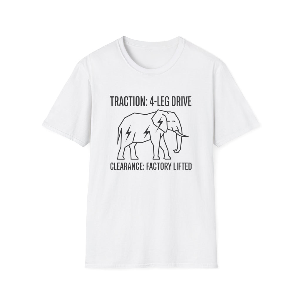 Factory lifted elephant – Adventure Graphic Line Art T-Shirt