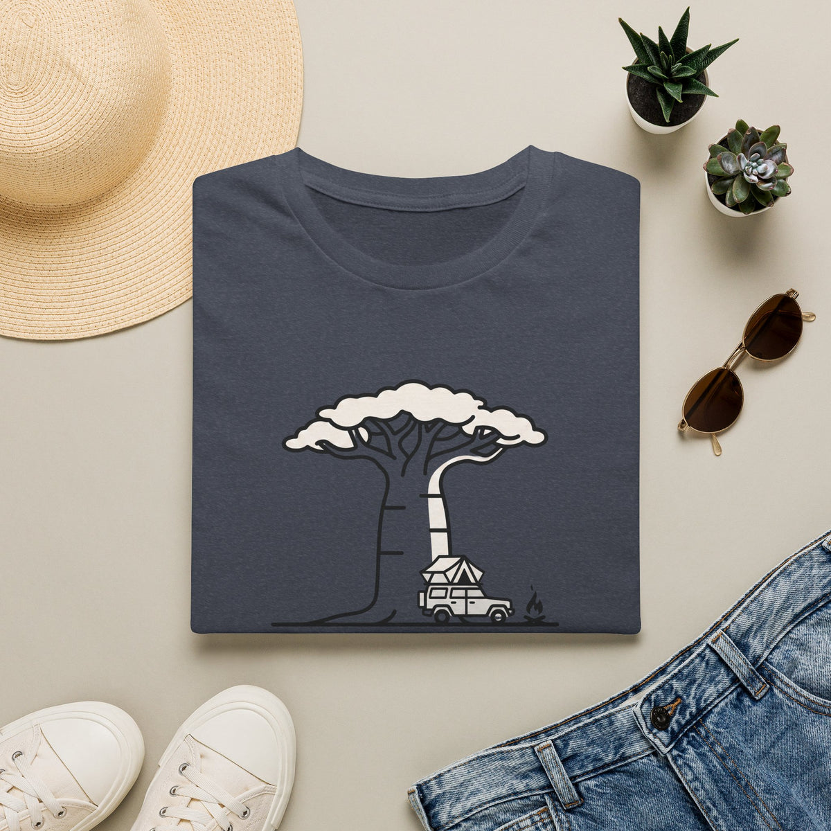 Ancient shade baobab – Adventure Graphic Line Art T-Shirt