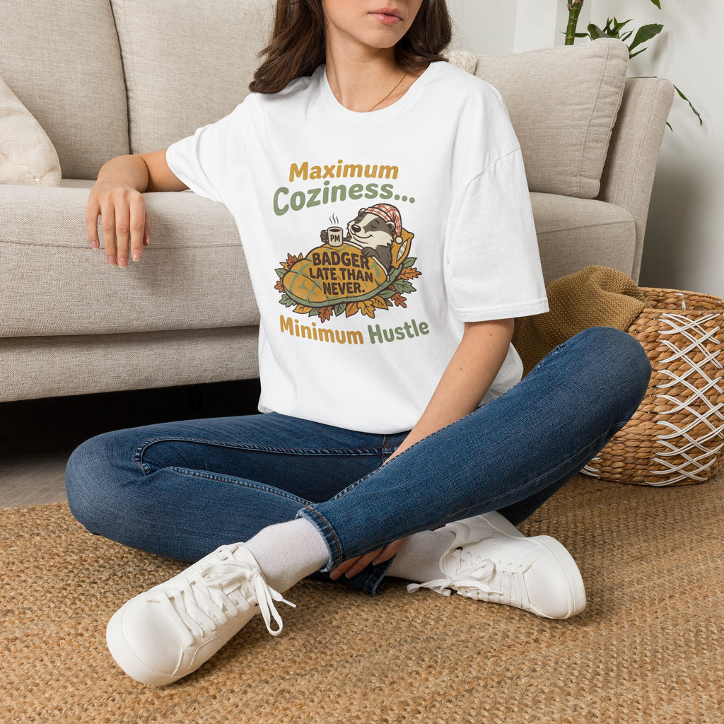 Maximum coziness badger – Adventure Graphic Cartoon Art T-Shirt