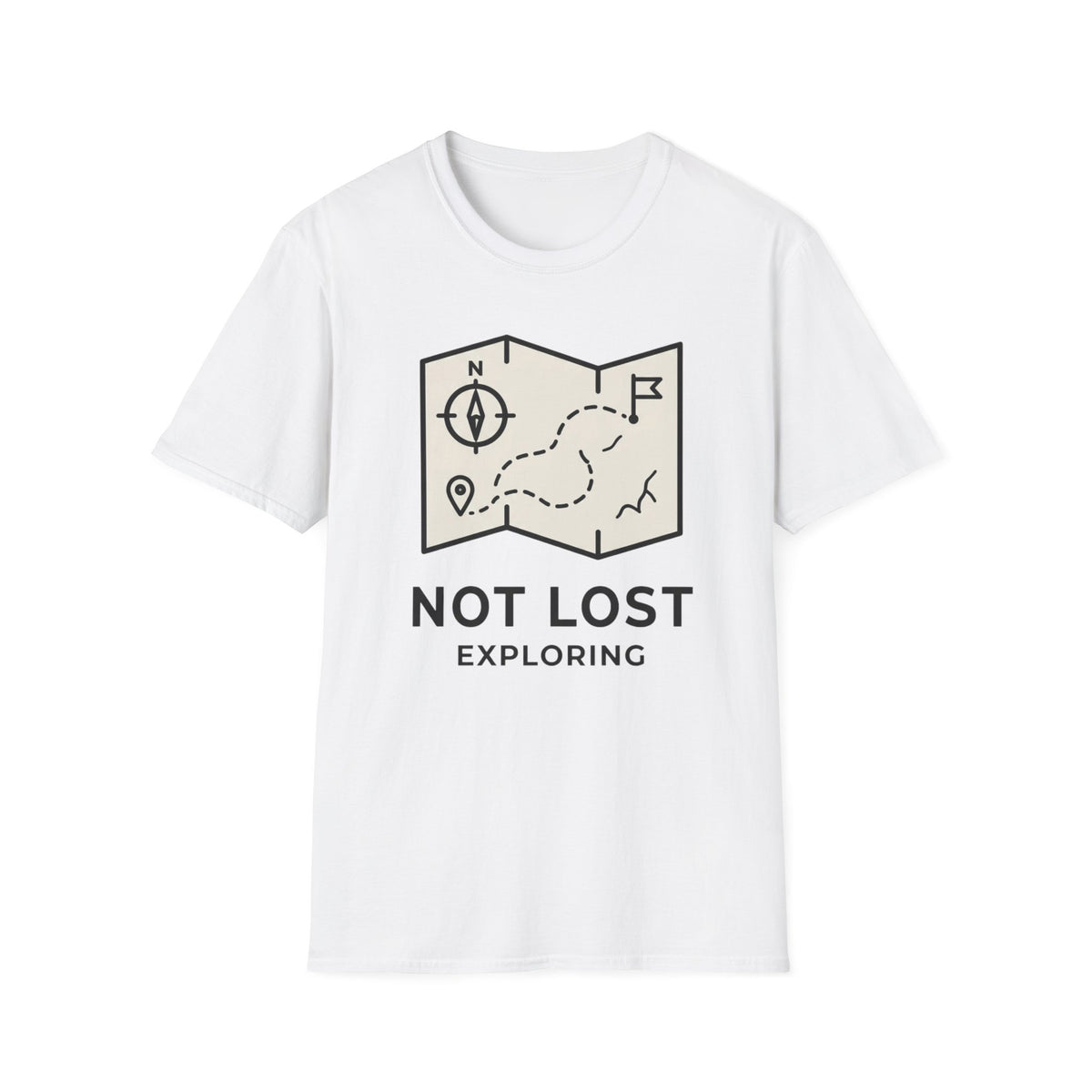 Not lost exploring – Adventure Graphic Line Art T-Shirt
