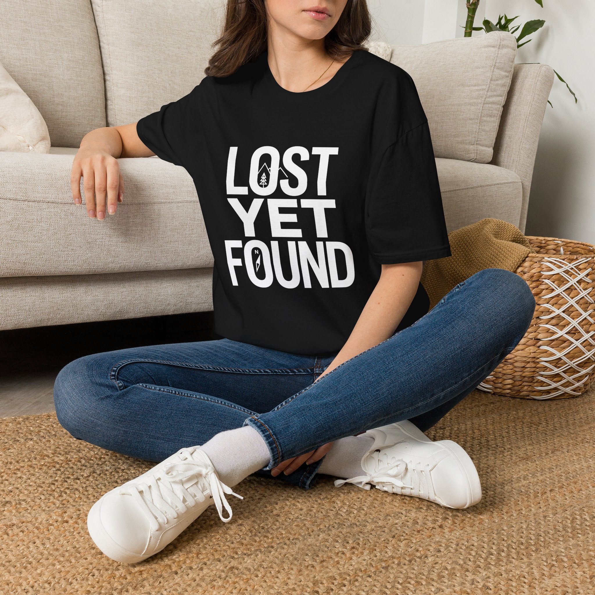 Lost Yet Found Text T-Shirt