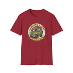 Camping light was never an option – Adventure Graphic Badge Art T-Shirt