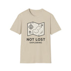 Not lost exploring – Adventure Graphic Line Art T-Shirt