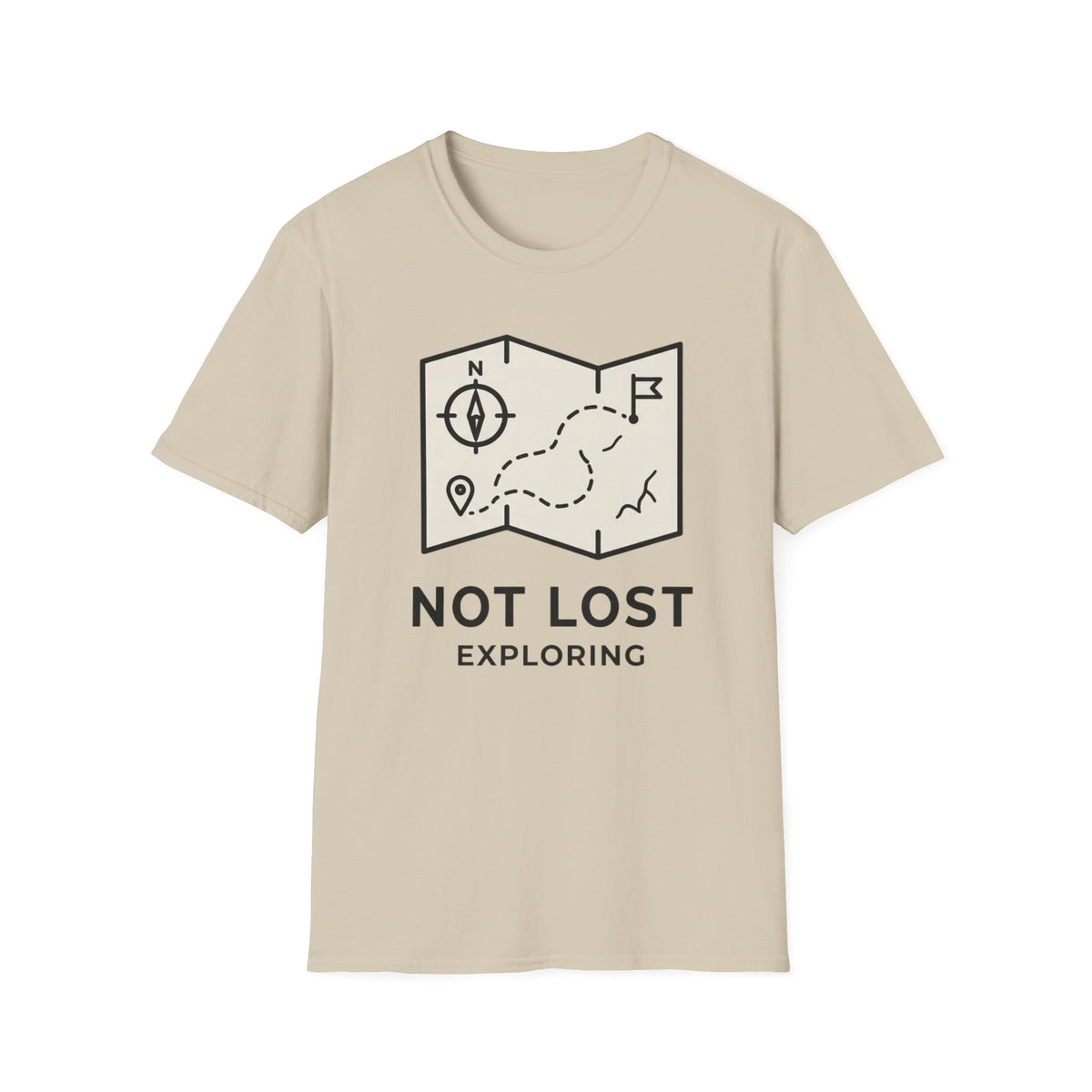 Not lost exploring – Adventure Graphic Line Art T-Shirt