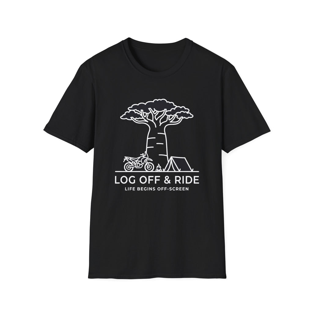 Log off and ride – Adventure Graphic Line Art T-Shirt