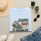 Camp nap eat repeat koala – Adventure Graphic Cartoon Art T-Shirt