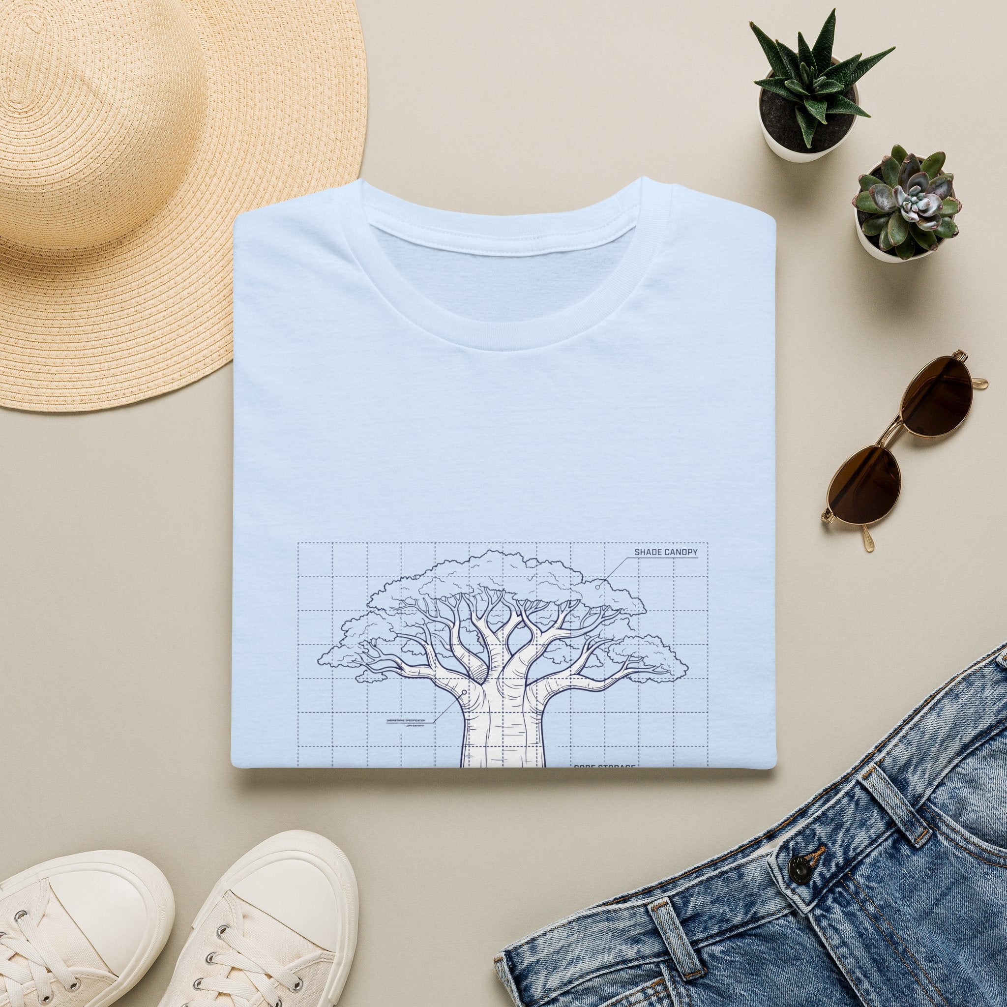 Baobab blue print – Adventure Graphic T-Shirt