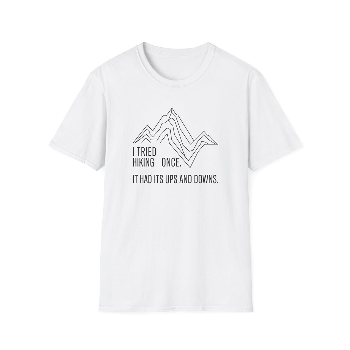 Hiking ups and downs – Adventure Graphic Line Art T-Shirt