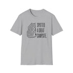 Spotted a great camp site leopard – Adventure Graphic Line Art T-Shirt