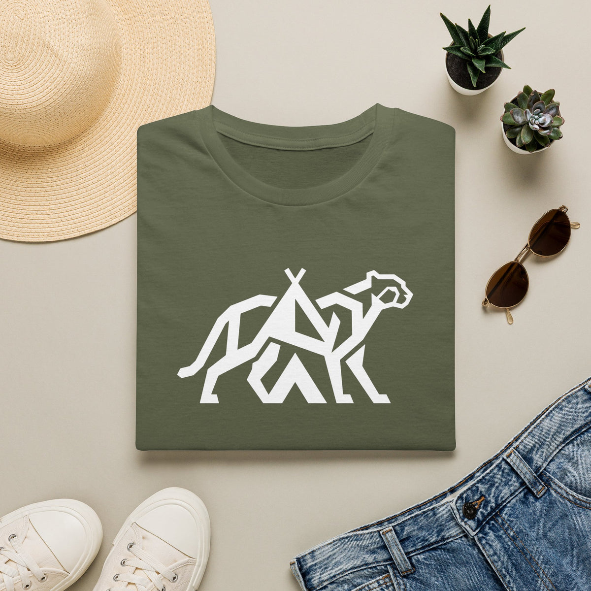 Cheetah tent infused – Adventure Graphic Line Art T-Shirt