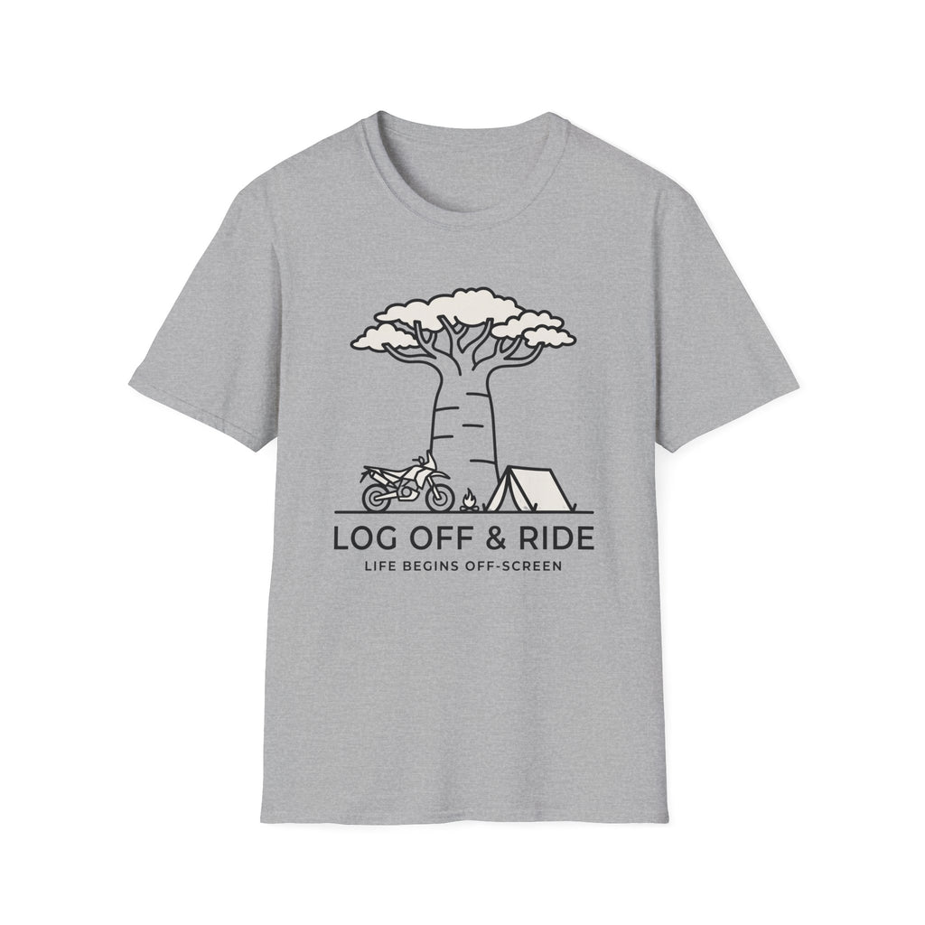 Log off and ride – Adventure Graphic Line Art T-Shirt