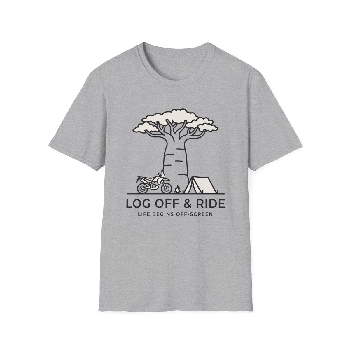Log off and ride – Adventure Graphic Line Art T-Shirt