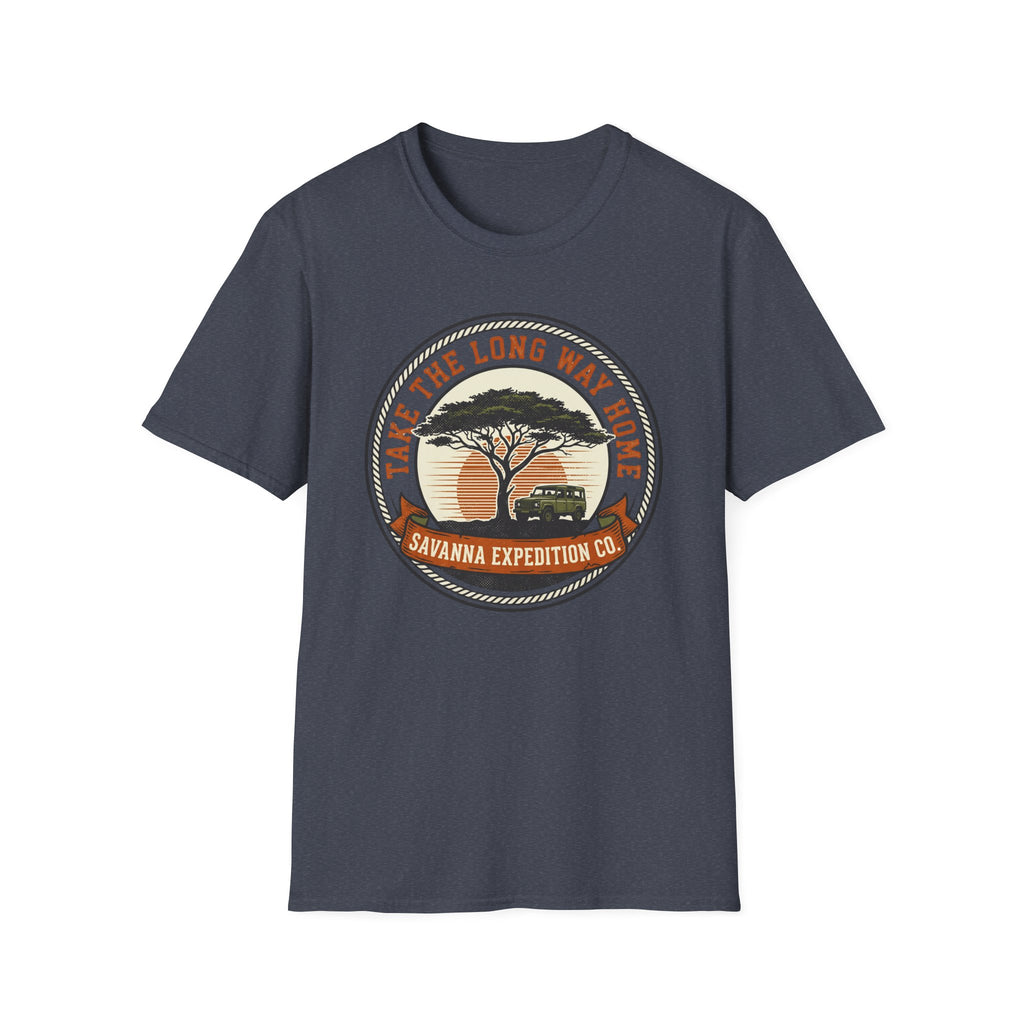 Take the long way home tree – Adventure Graphic Badge Art T-Shirt