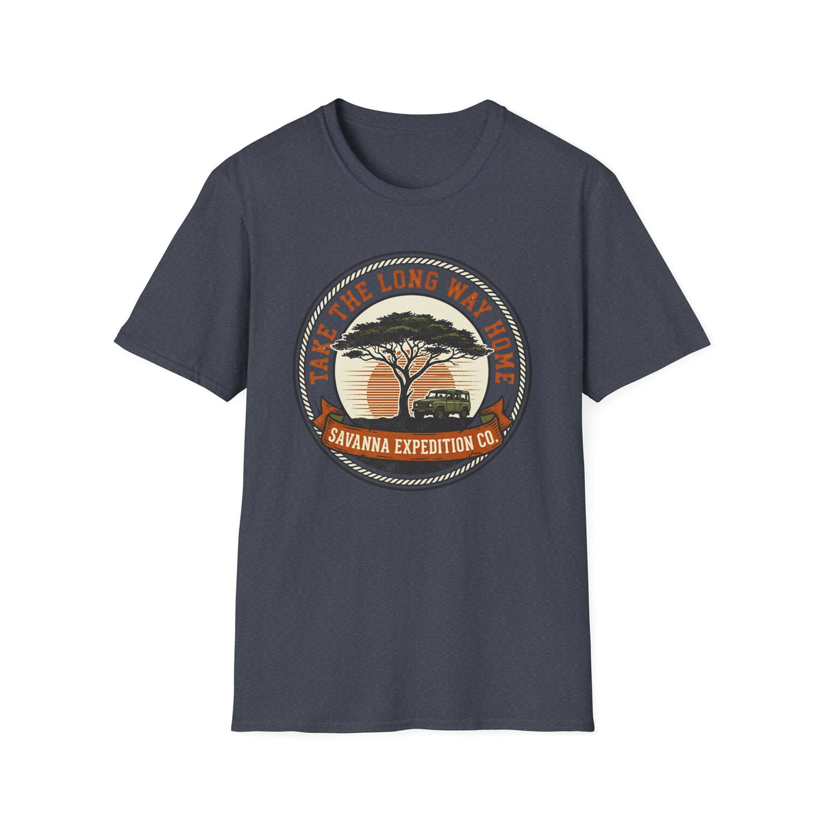 Take the long way home tree – Adventure Graphic Badge Art T-Shirt