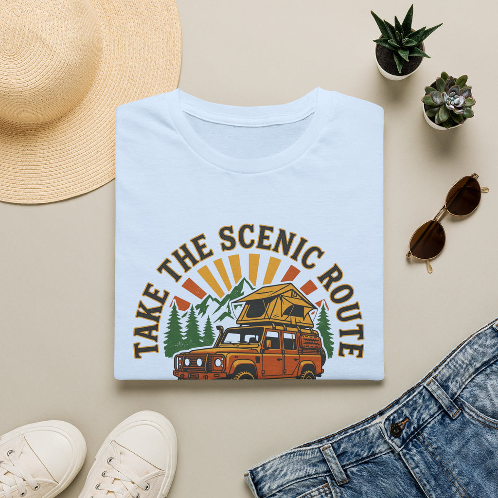 Take the scenic route overlander – Adventure Graphic Badge Art T-Shirt