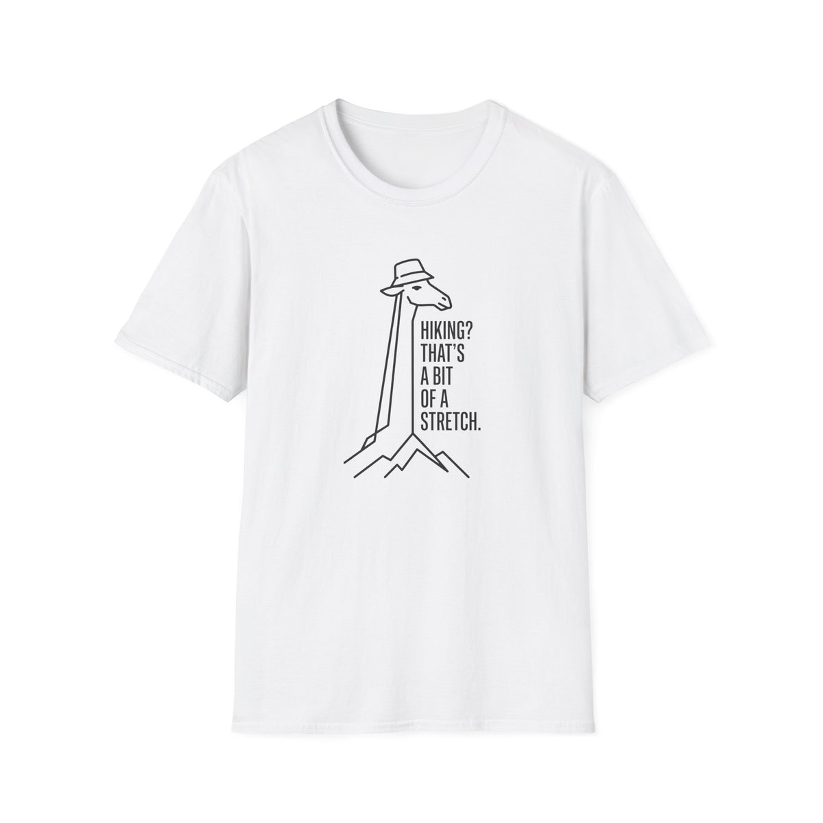 Hiking bit of a stretch giraffe – Adventure Graphic Line Art T-Shirt