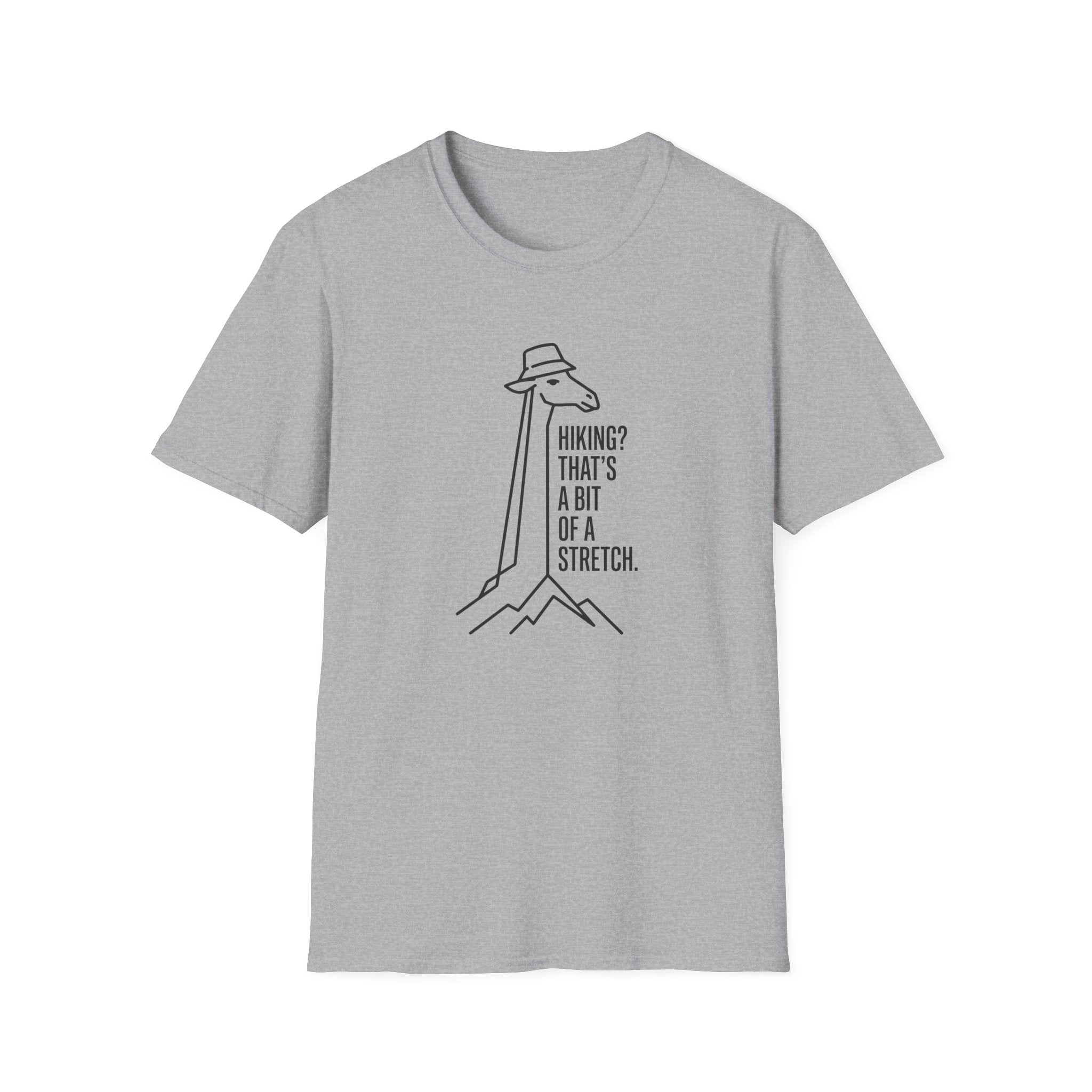 Hiking bit of a stretch giraffe – Adventure Graphic Line Art T-Shirt