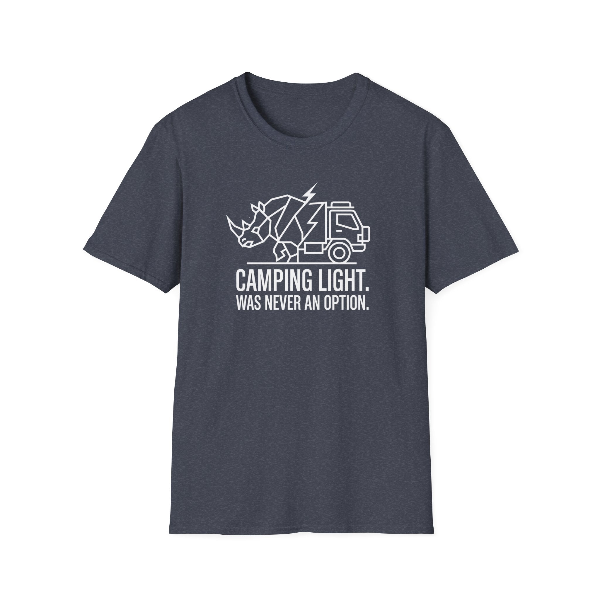 Camping light was never an option – Adventure Graphic Line Art T-Shirt