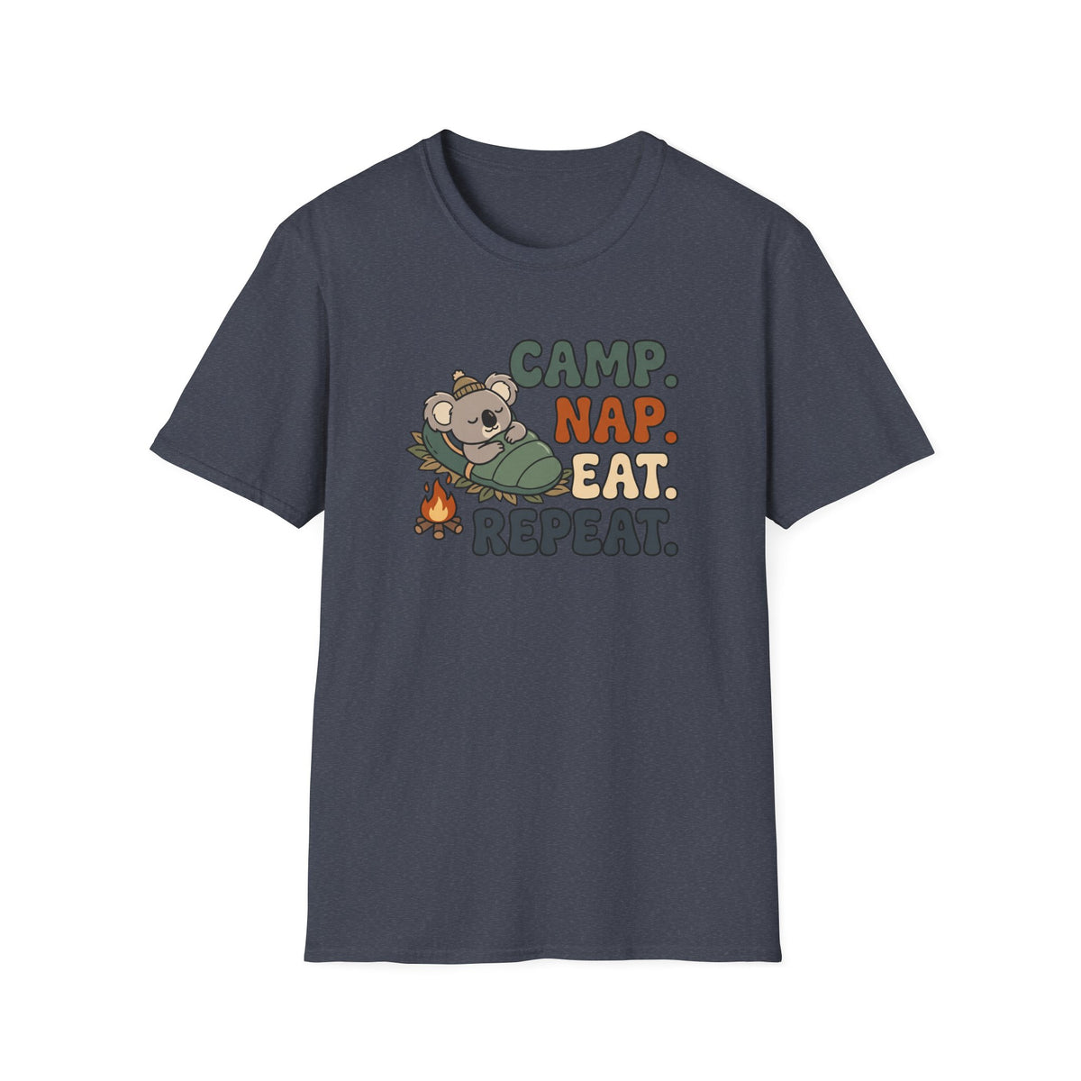Camp nap eat repeat koala – Adventure Graphic Cartoon Art T-Shirt