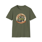 Camping light was never an option – Adventure Graphic Badge Art T-Shirt