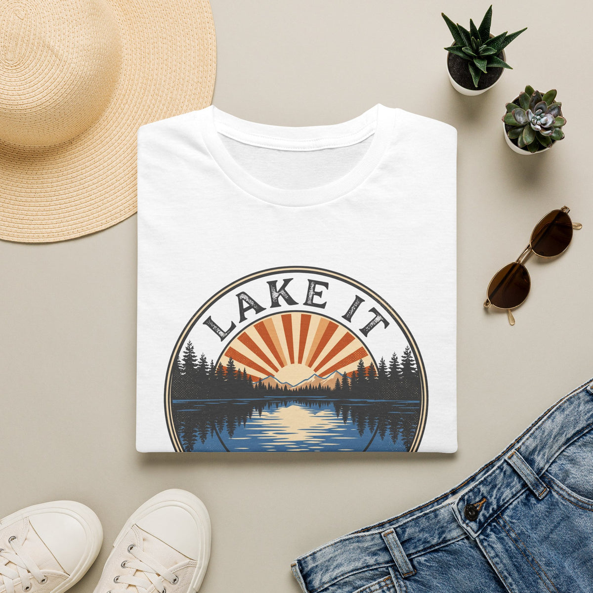Lake it or leave it – Adventure Graphic Badge Art T-Shirt
