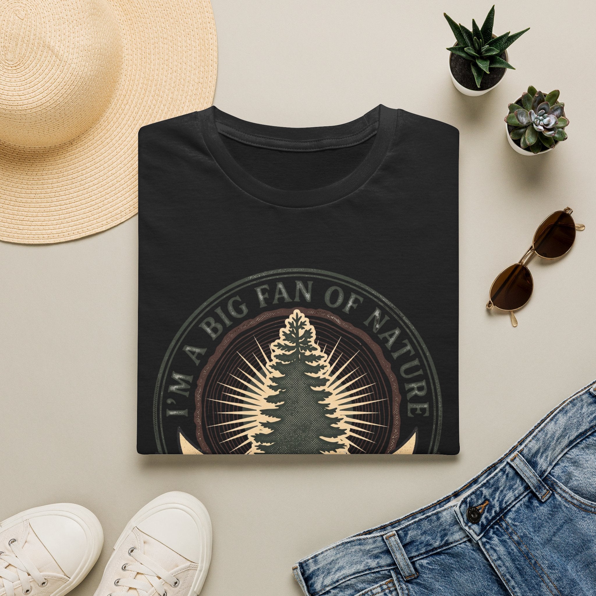 Big fan of nature its treemendous – Adventure Graphic Badge Art T-Shirt