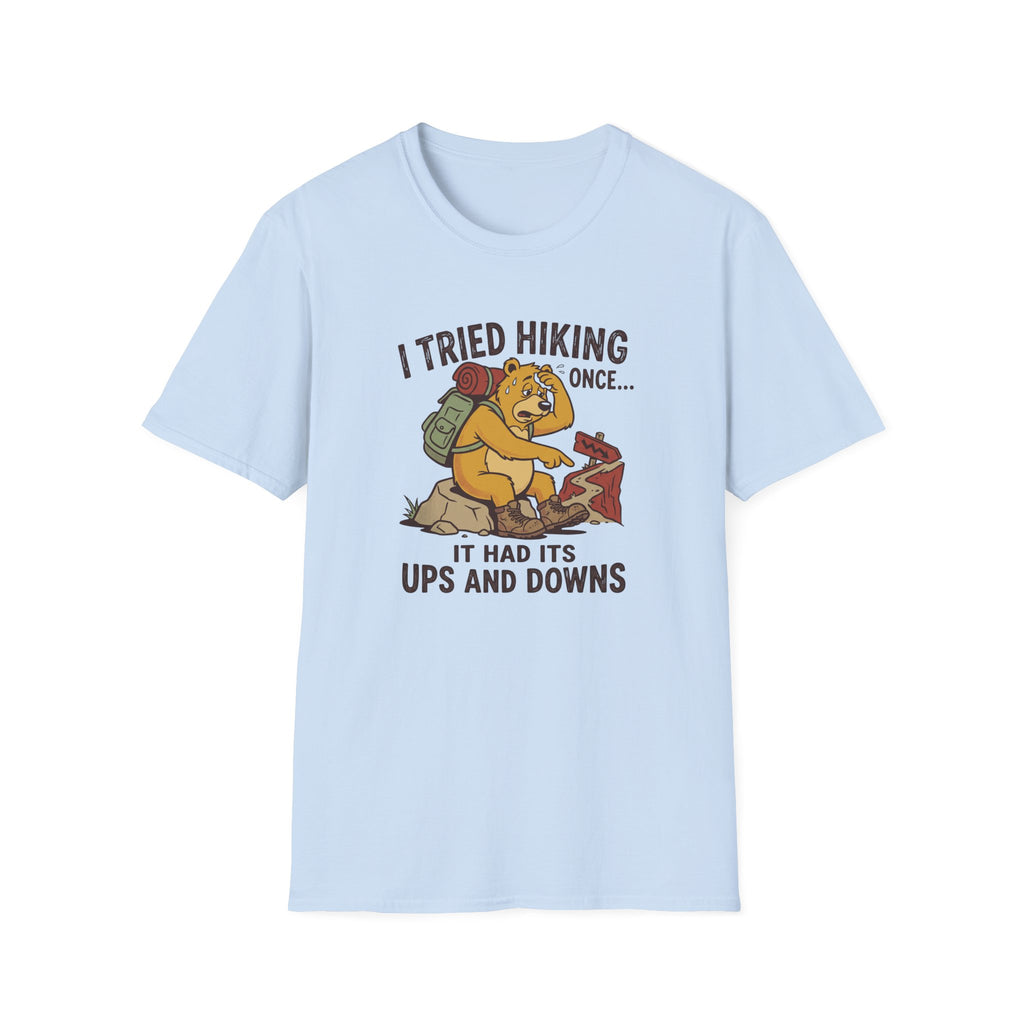 Hiking ups and downs bear – Adventure Graphic Cartoon Art T-Shirt
