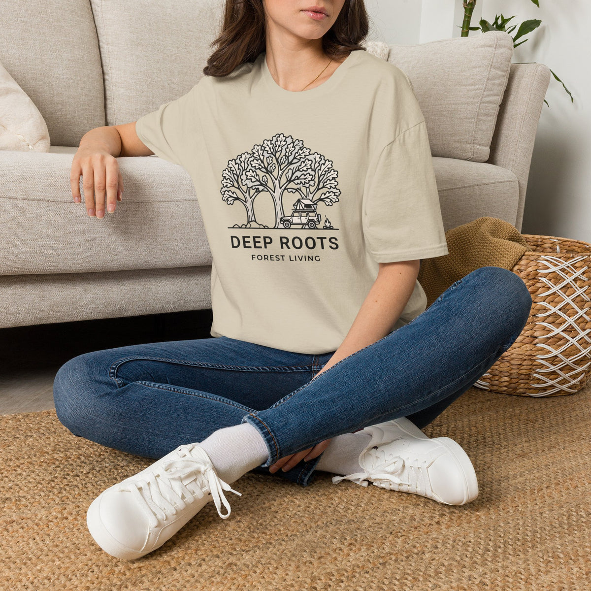 Deep roots forest living – Adventure Graphic Line Art T-Shirt