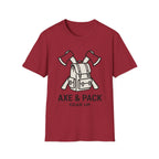 Axe and pack gear up – Adventure Graphic Line Art T-Shirt