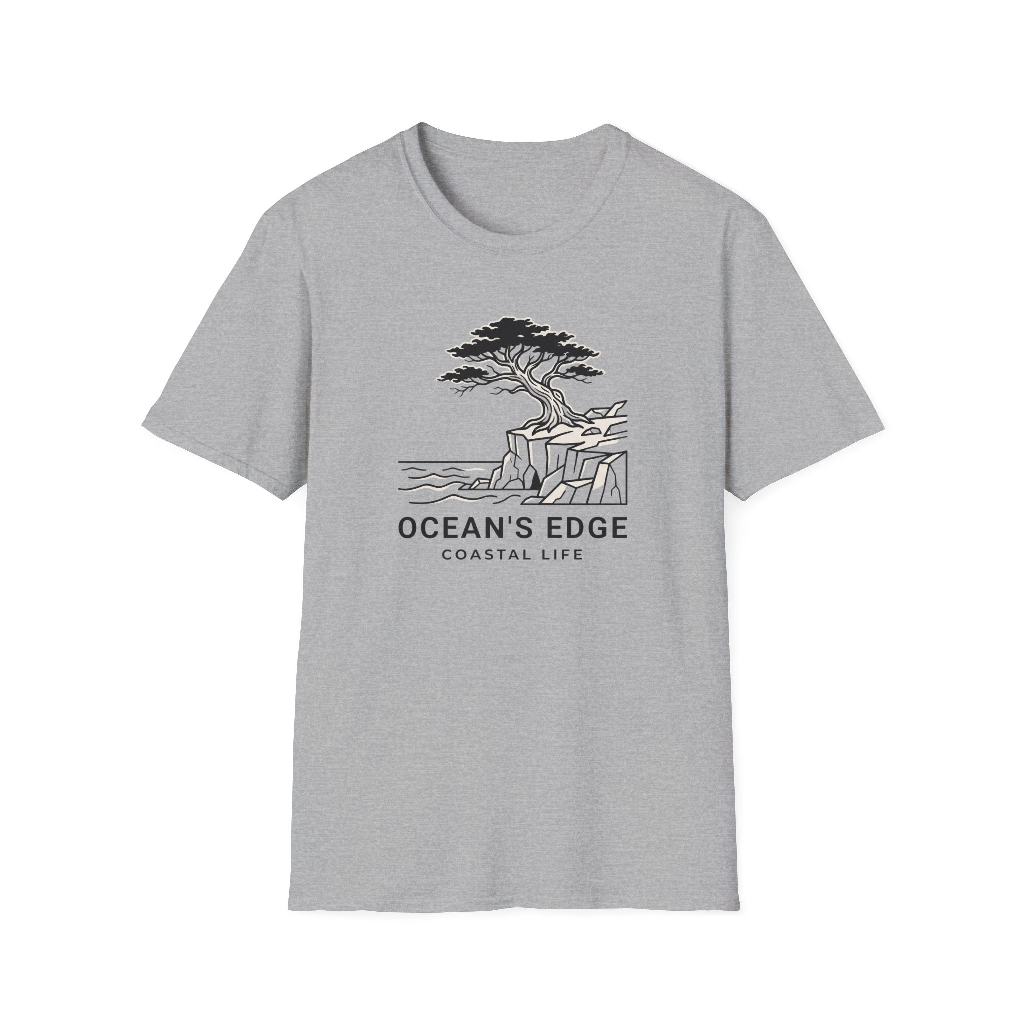 Oceans edge coastal life – Adventure Graphic Line Art T-Shirt