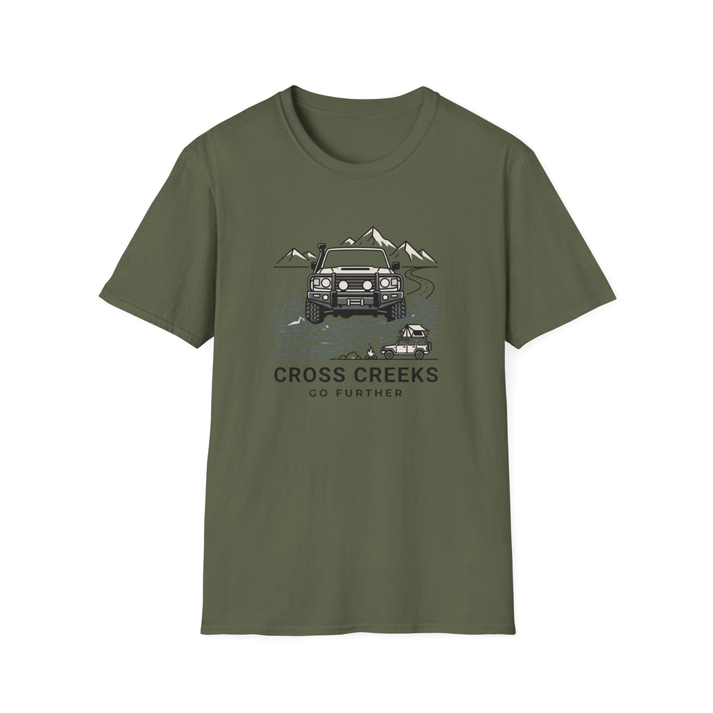 Cross creeks go further – Adventure Graphic Line Art T-Shirt