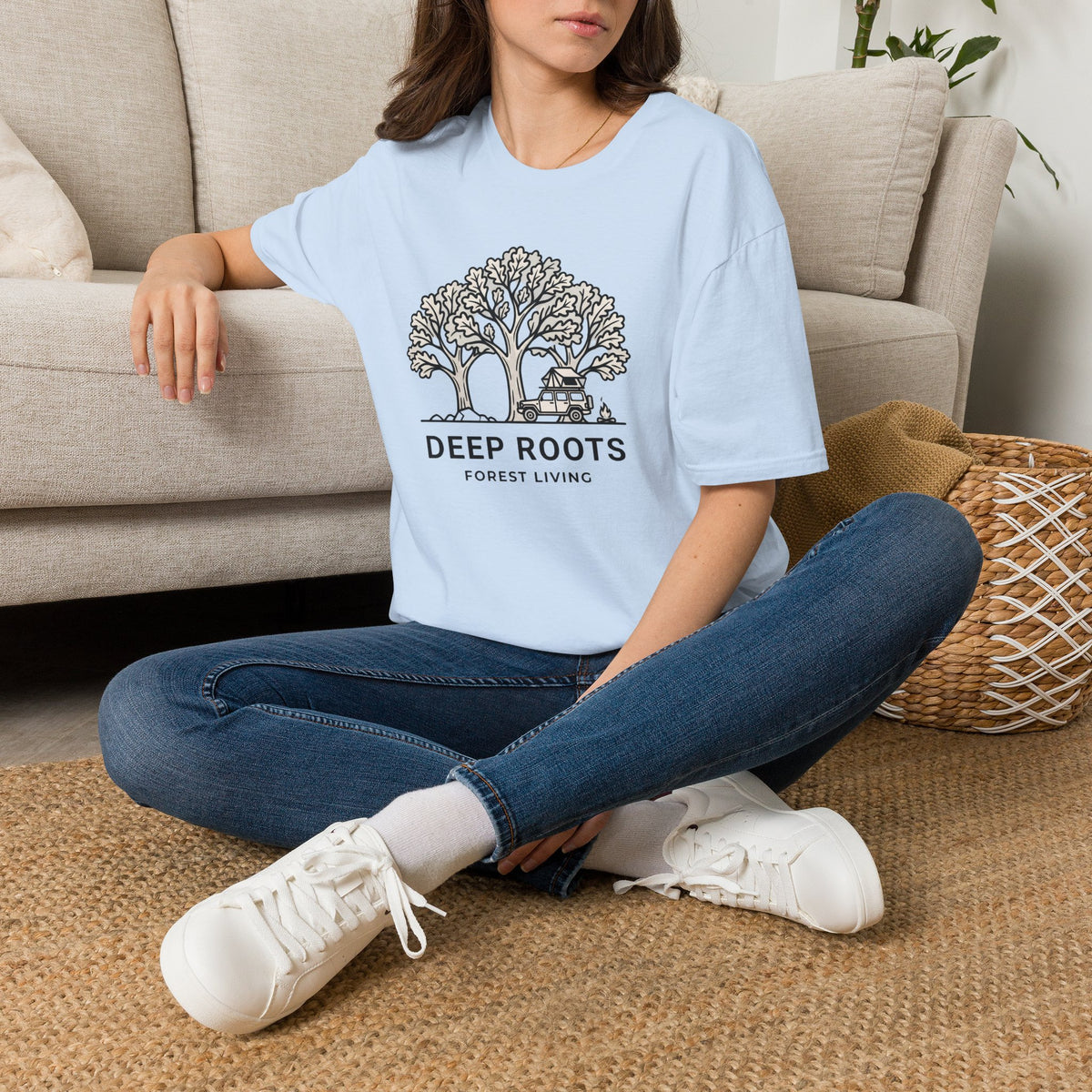 Deep roots forest living – Adventure Graphic Line Art T-Shirt