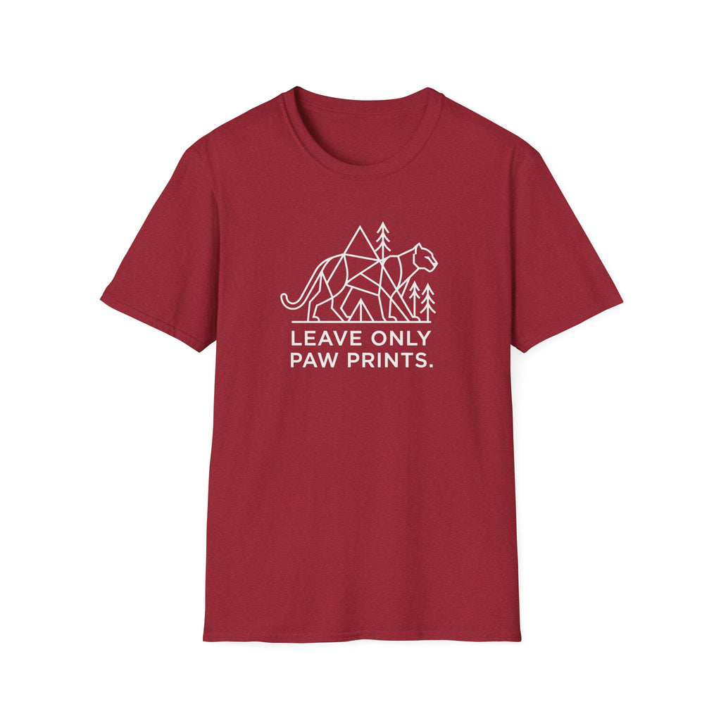 Leave only paws prints cougar – Adventure Graphic Line Art T-Shirt