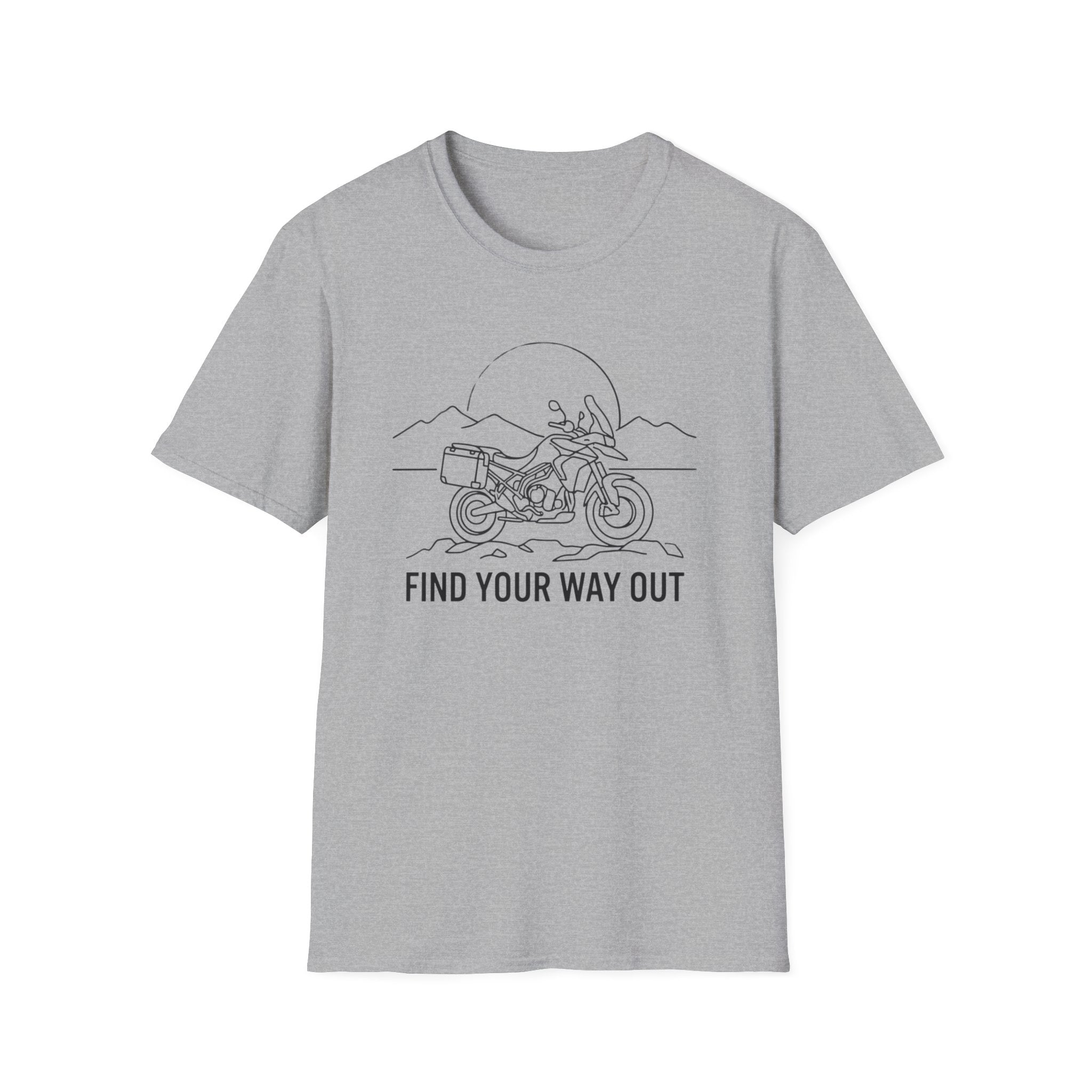 Find your way out bike – Adventure Graphic Line Art T-Shirt