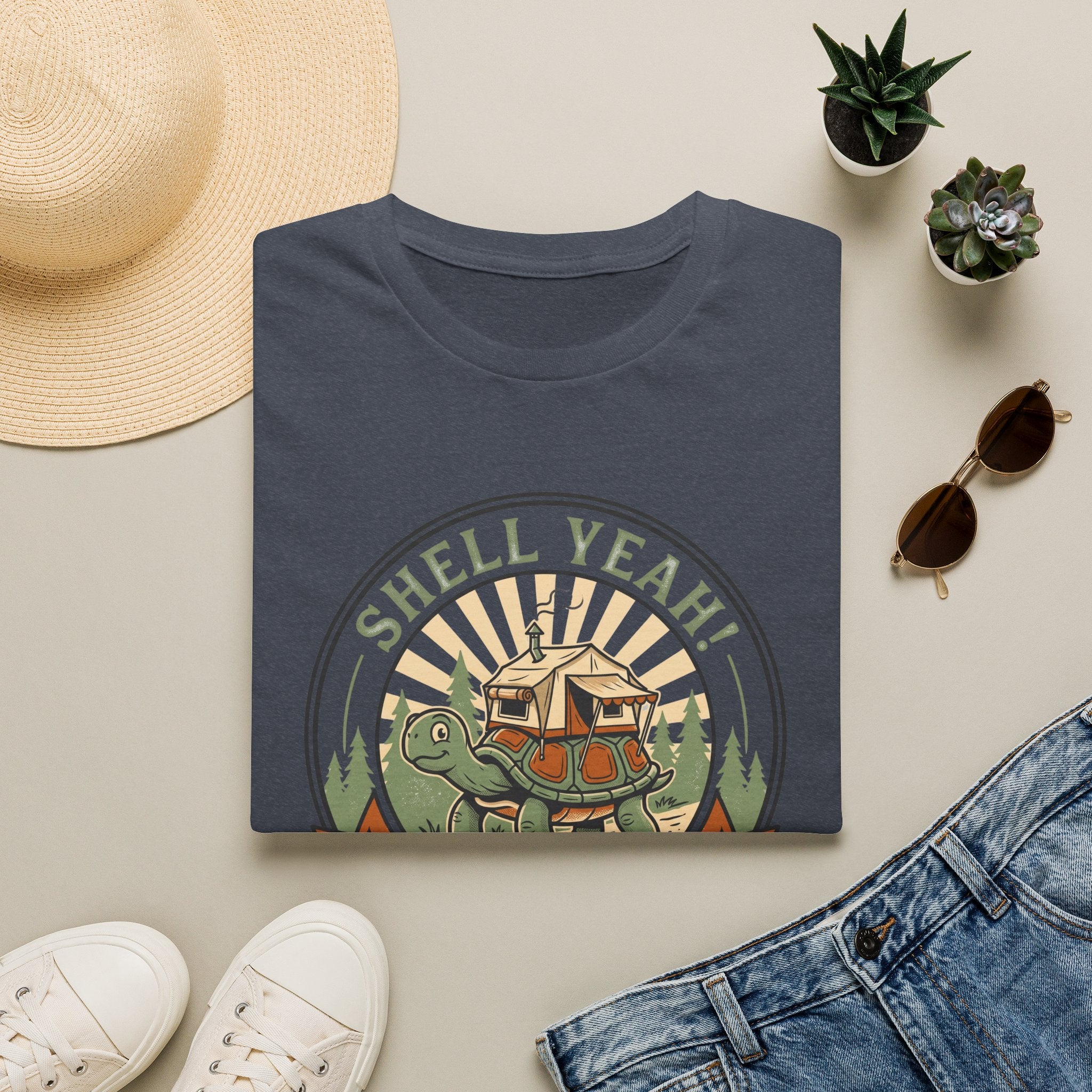 Shell yeah overland tortoise – Adventure Graphic Badge Art T-Shirt