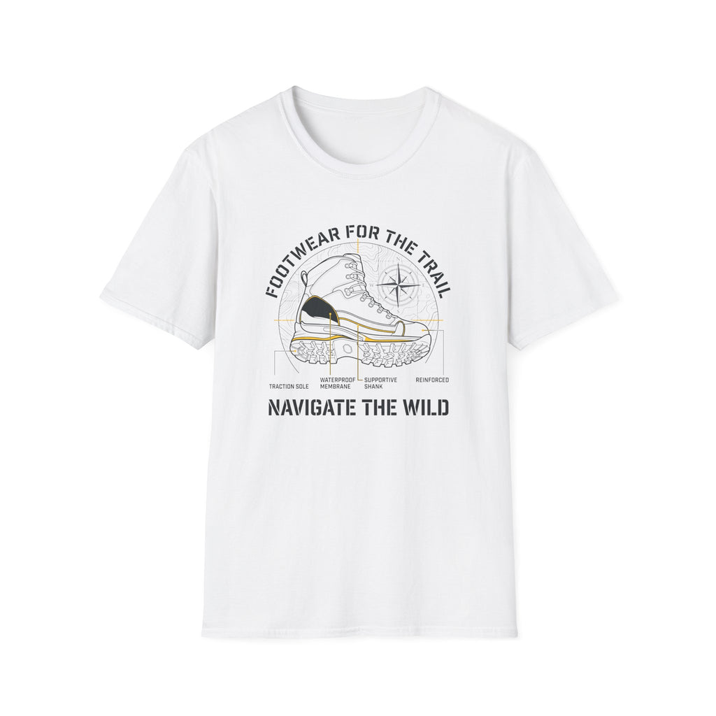 Footwear for the trail – Adventure Graphic Blue Print T-Shirt