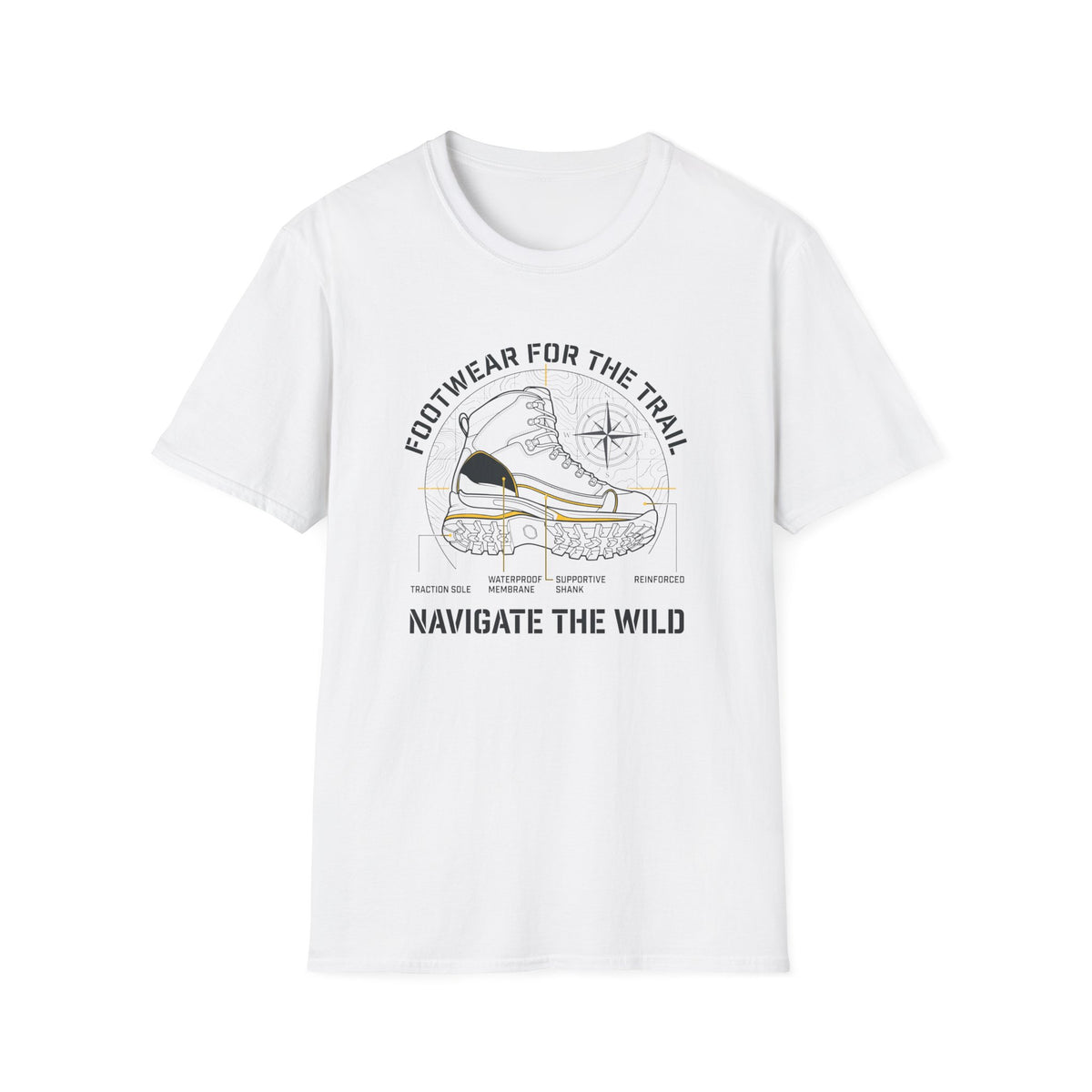 Footwear for the trail – Adventure Graphic Blue Print T-Shirt