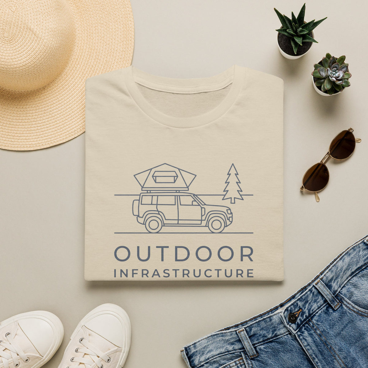 Outdoor infrastructure – Adventure Graphic Line Art T-Shirt