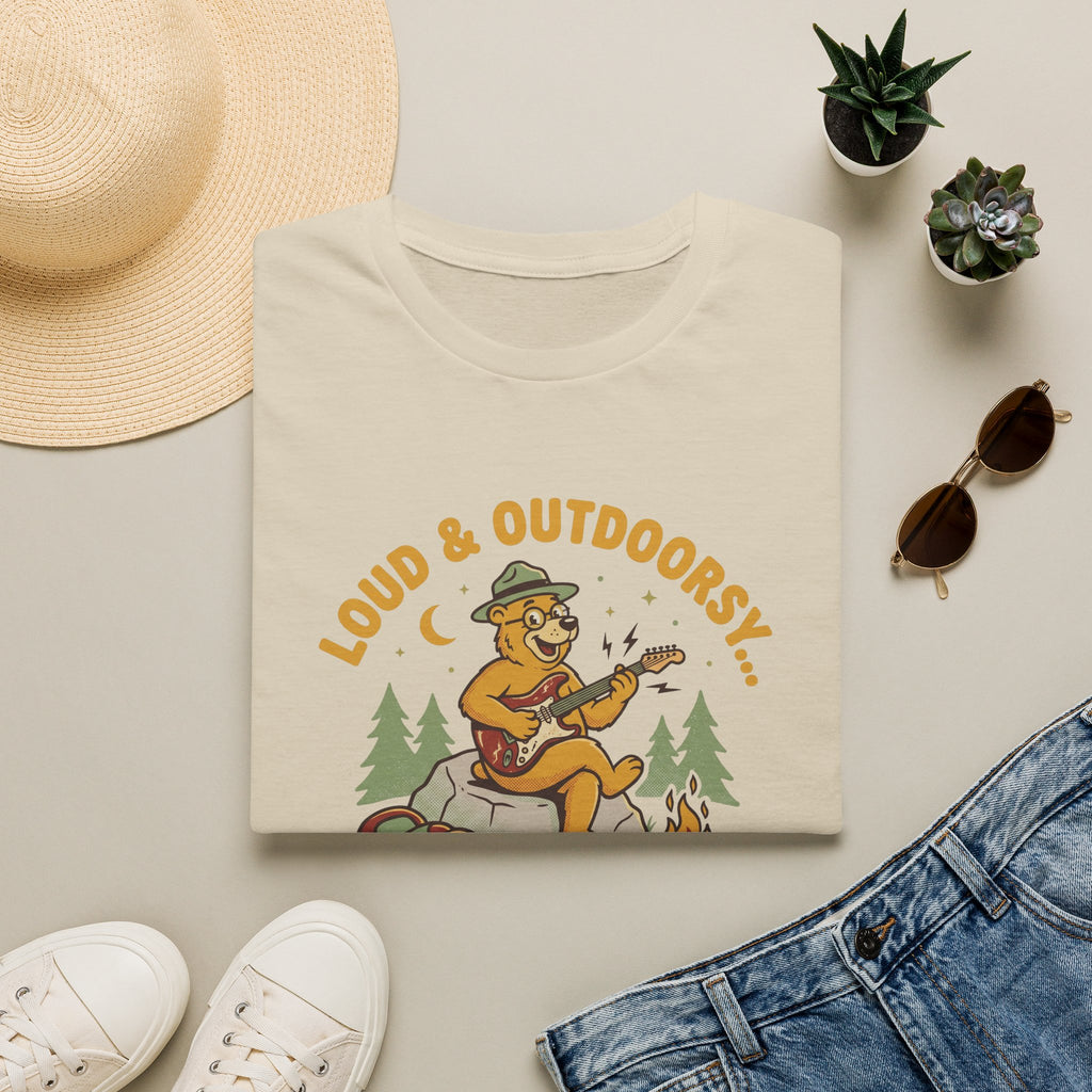 Loud and outdoorsy bear – Adventure Graphic Cartoon Art T-Shirt