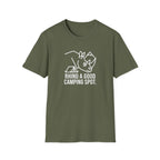 Rhino a good camping spot – Adventure Graphic Line Art T-Shirt