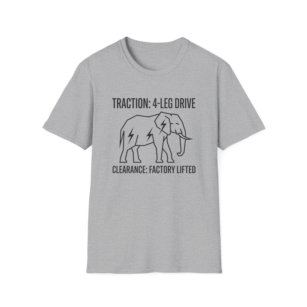 Factory lifted elephant – Adventure Graphic Line Art T-Shirt